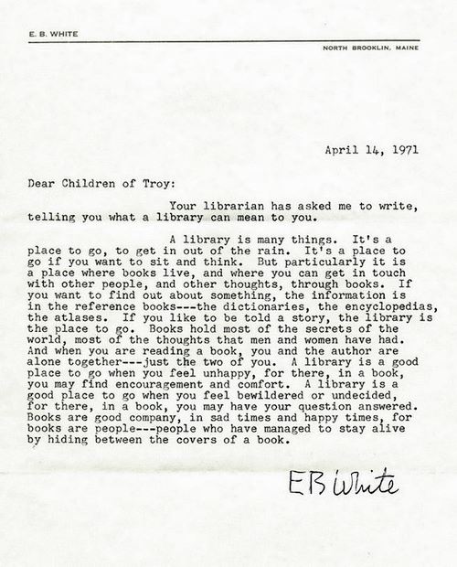 A letter from E.B White